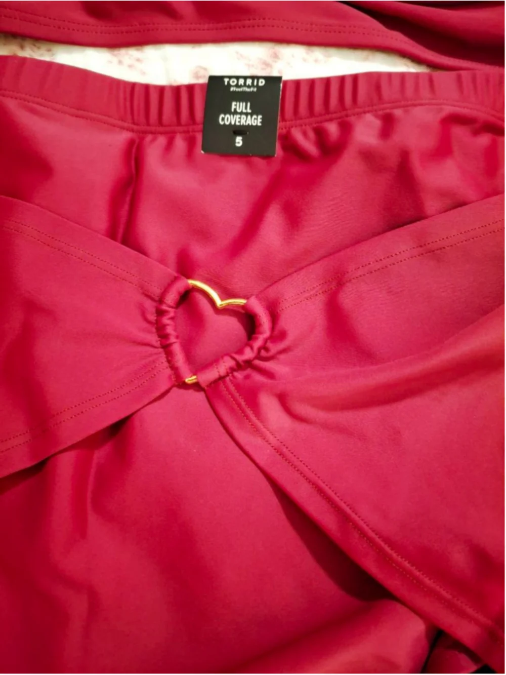 Torrid Red Bikini Swimsuit 5X with Gold Heart Detail nwt beachwear cruise resort - Picture 8 of 10